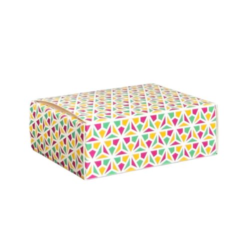 Foldable Geometric Starburst Triangle Pattern Printed 300 GSM Card Paper Soap Boxes